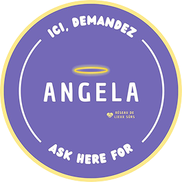 Sticker du réseau de lieux sûrs Angela